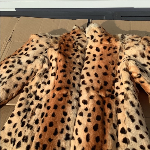 Vtg Y2K 90’s Leopard Spot Rabbit Fur Coat Glam Lux Old Money NOS PUFFY Hollywood - Picture 15 of 16